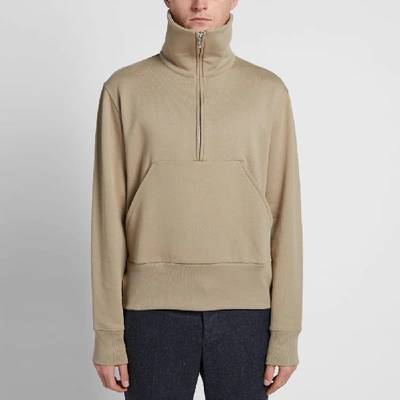 Shop Acne Studios Fuller Half Zip Sweat In Green