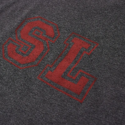 Shop Saint Laurent University Sl Logo Tee In Grey