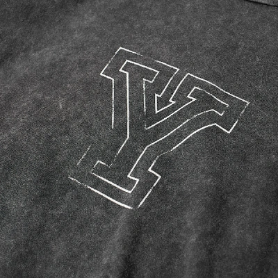 Shop Saint Laurent University Y Logo Tee In Grey