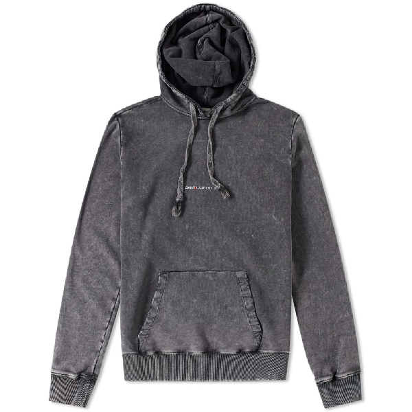saint laurent distressed logo hoodie