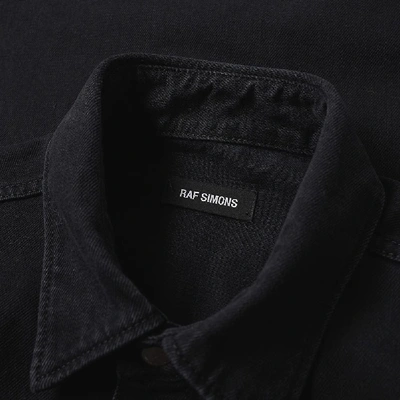 Shop Raf Simons Patch Logo Denim Shirt In Black