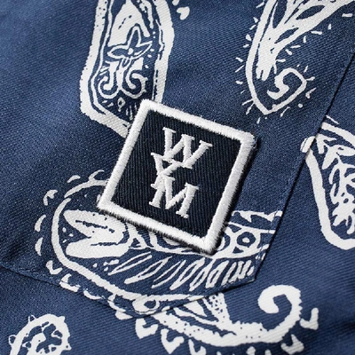 Shop Wooyoungmi Short Sleeve Paisley Vacation Shirt In Blue