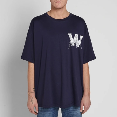 Shop Wooyoungmi Oversize W Logo Tee In Blue