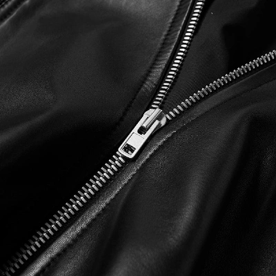 Shop Maison Margiela 10 3 Zip Leather Hoody In Black