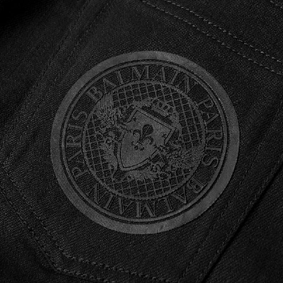 Shop Balmain Skinny Zip Jean In Black