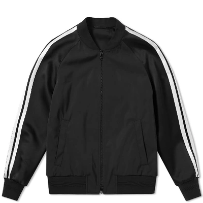 Shop Neil Barrett Fair Isle Thunderbolt Varsity Jacket In Black