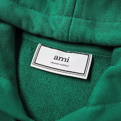 Shop Ami Alexandre Mattiussi Ami Small Heart Pullover Hoody In Green