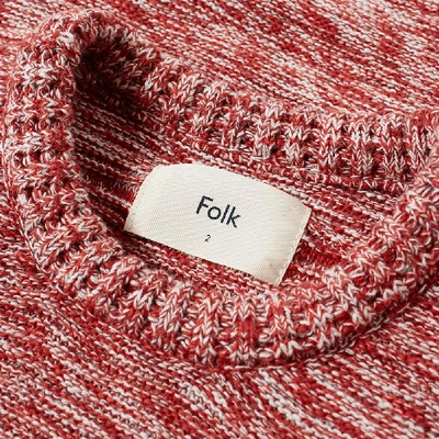 Shop Folk Irregular Stripe Crew Knit In Red