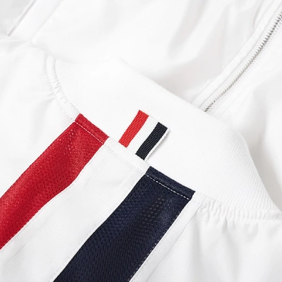 Shop Thom Browne Back Stripe Ripstop Bomber Jacket In White