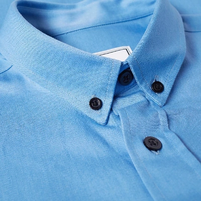 Shop Ami Alexandre Mattiussi Ami Button Down Twill A Patch Shirt In Blue