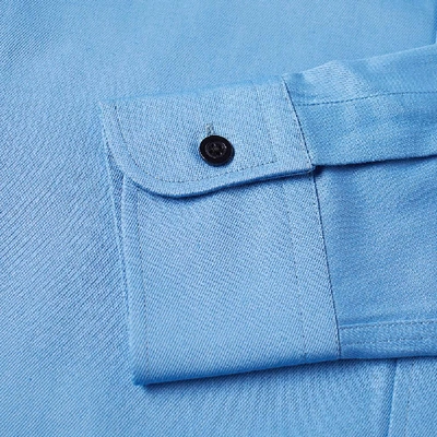 Shop Ami Alexandre Mattiussi Ami Button Down Twill A Patch Shirt In Blue