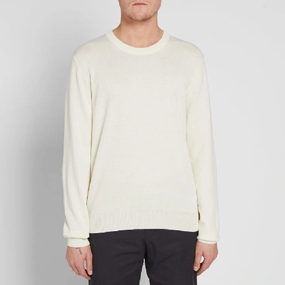 Shop Maison Margiela 14 Cut Out Elbow Patch Crew Knit In White