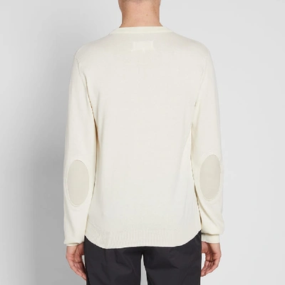 Shop Maison Margiela 14 Cut Out Elbow Patch Crew Knit In White