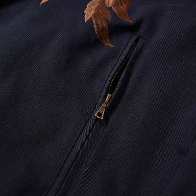 Shop Dries Van Noten Reversible Embroidered Bomber Jacket In Blue
