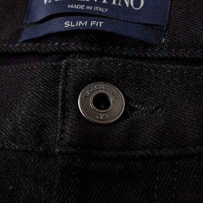 Shop Valentino Slim Fit Rockstud Jean In Black