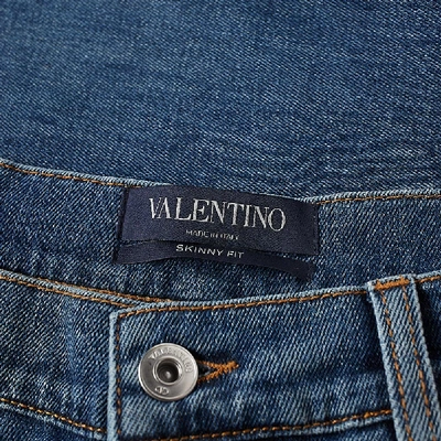Shop Valentino Skinny Fit Rockstud Jean In Blue