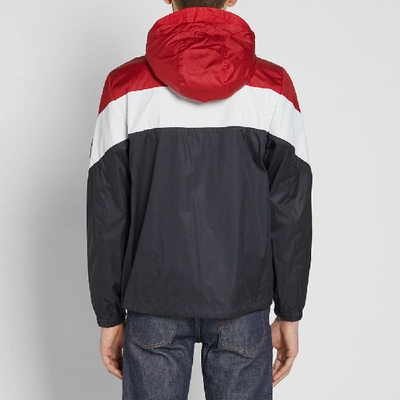 Shop Moncler Gamme Bleu Tricolour Hooded Jacket In Red
