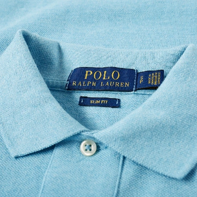Shop Polo Ralph Lauren Slim Fit Polo In Blue