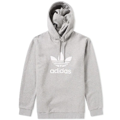 Shop Adidas Originals Adidas Trefoil Hoody In Grey