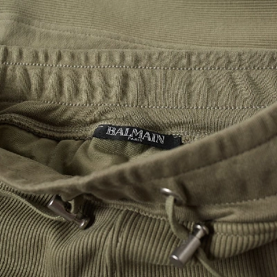 Shop Balmain Zip Biker Sweat Pant In Green