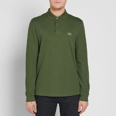 Shop Lacoste Long Sleeve Polo In Green