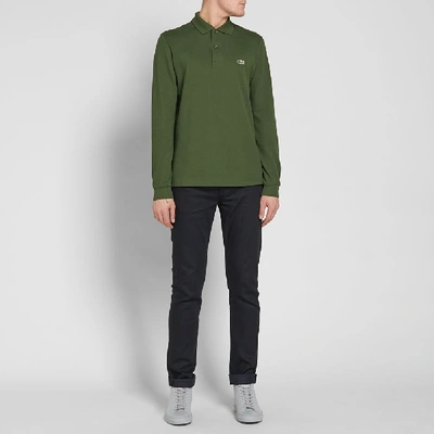 Shop Lacoste Long Sleeve Polo In Green