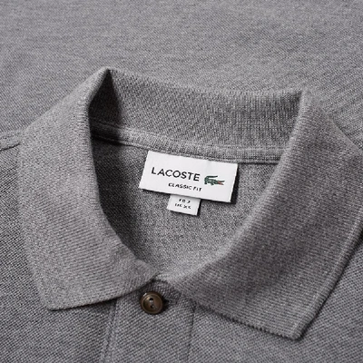 Shop Lacoste Long Sleeve Polo In Grey