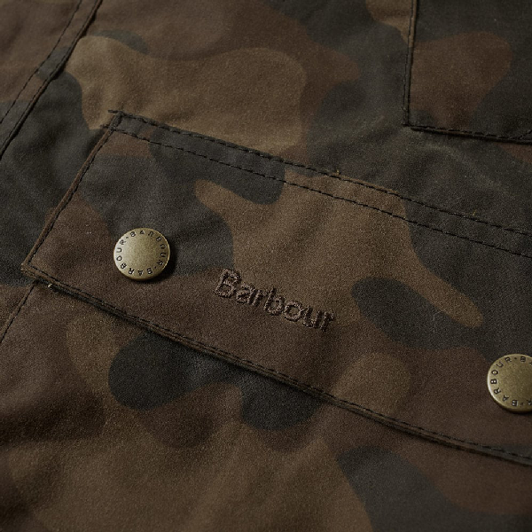 barbour heritage waxed camo sl bedale jacket