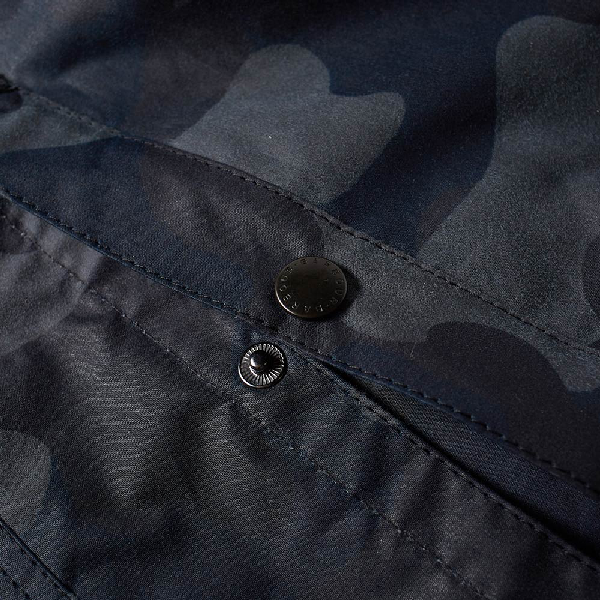 Barbour Heritage Waxed Camo Sl Bedale Jacket In Blue | ModeSens