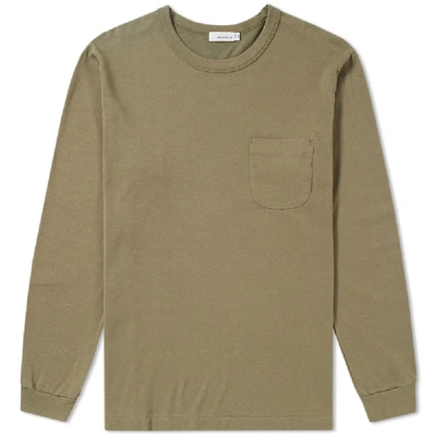 Shop Nanamica Coolmax French Terry Long Sleeve Tee In Green