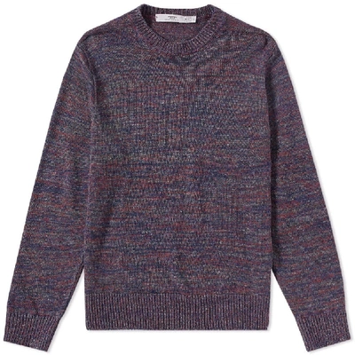 Shop Inis Meain Inis Meáin Donegal Linen Crew Knit In Purple