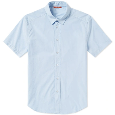 Shop Barena Venezia Barena Giora Short Sleeve Shirt In Blue