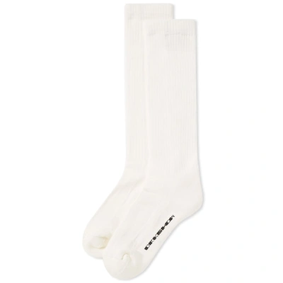 Shop Rick Owens Drkshdw Please Kill Me Sock In White