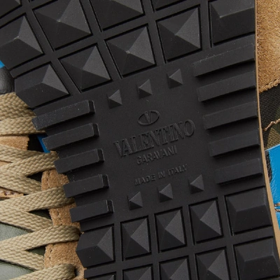 Shop Valentino Colour Camo Leather Rockrunner Sneaker In Multi