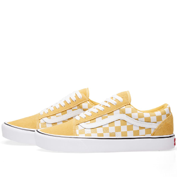 checkerboard vans yellow