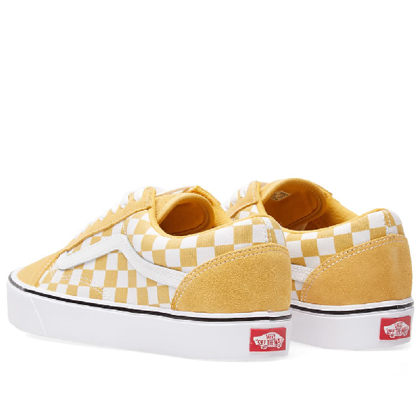 checkerboard yellow vans