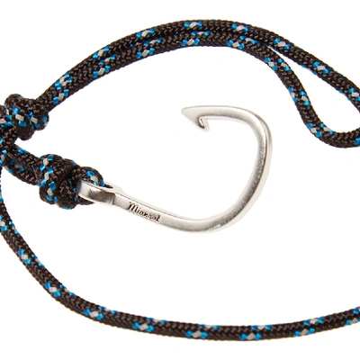 Shop Miansai Silver Hook Rope Bracelet In Blue
