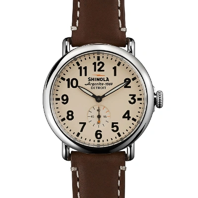 Shop Shinola Runwell 41mm Watch In Brown