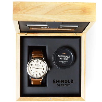 Shop Shinola Runwell 41mm Watch In Brown