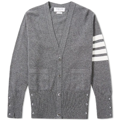 Shop Thom Browne Classic Cashmere Cardigan In Grey