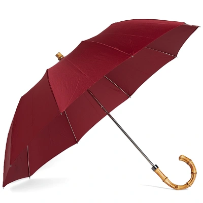 Shop London Undercover Whangee Telescopic Umbrella In Burgundy