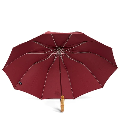 Shop London Undercover Whangee Telescopic Umbrella In Burgundy