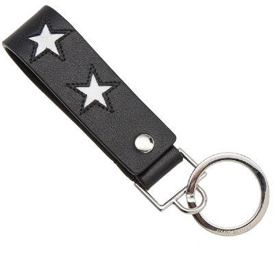 Shop Givenchy Stars Leather Keyring In Black