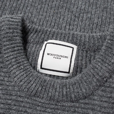Shop Wooyoungmi Textured Crew Knit In Grey
