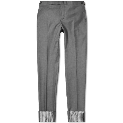 Shop Thom Browne Side Tab Skinny Fit Trouser In Grey