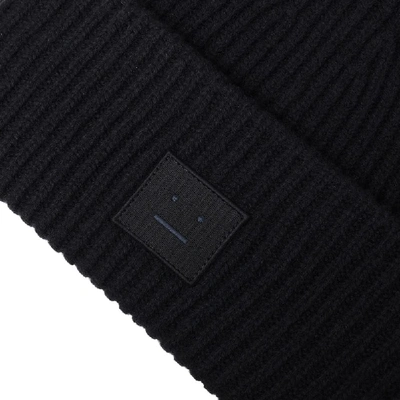 Shop Acne Studios Pansy L Face Beanie In Black