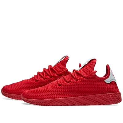 adidas Originals x Pharrell Williams Tennis HU Sneakers In Red BY8720