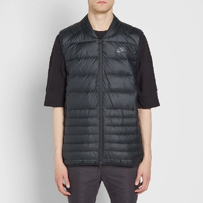 Shop Nike Guild Hooded Down Vest In Black