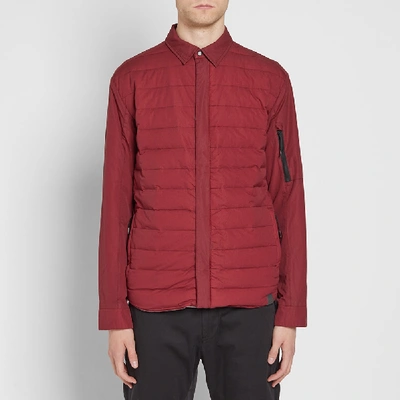 Shop Nemen Ripstop Down Overshirt In Red