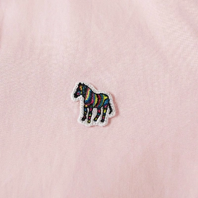 Shop Paul Smith Button Down Zebra Oxford Shirt In Pink
